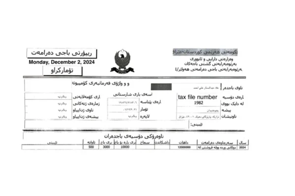 Taxation Certificate
